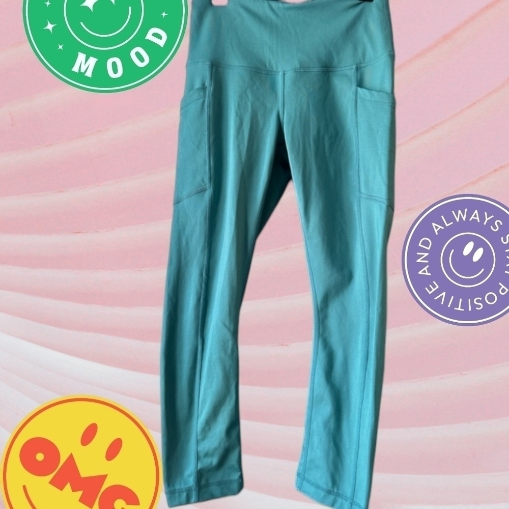 Yogalicious Lux High Waist Side Pocket Legging Size Medium Teal